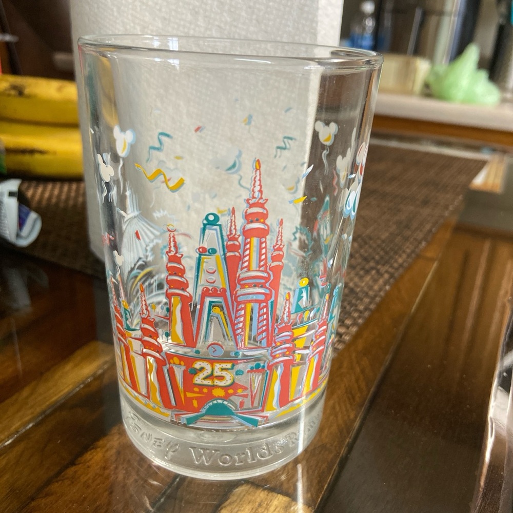 Disney World 25th Anniversary Glass